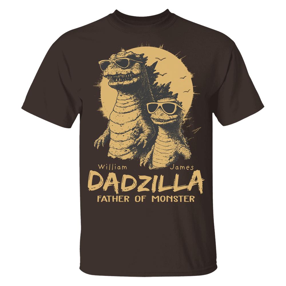 Personalized Dadzilla T-Shirt Father Day Gifts for Dad Funny Papa Tshirt Cool Daddy Dinosaur Tee Hv01