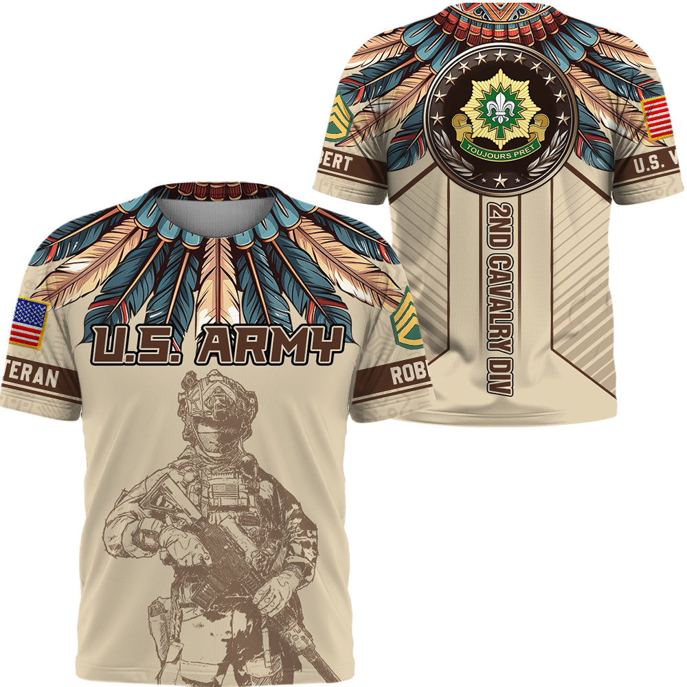 Personalized All Over Print Veteran Shirt Available Military Branch Custom Division Badges Gift For Veterans K1702 Trhn