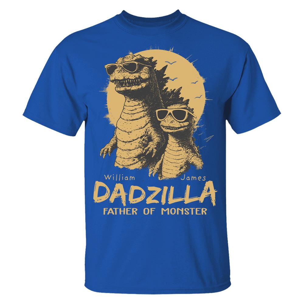 Personalized Dadzilla T-Shirt Father Day Gifts for Dad Funny Papa Tshirt Cool Daddy Dinosaur Tee Hv01