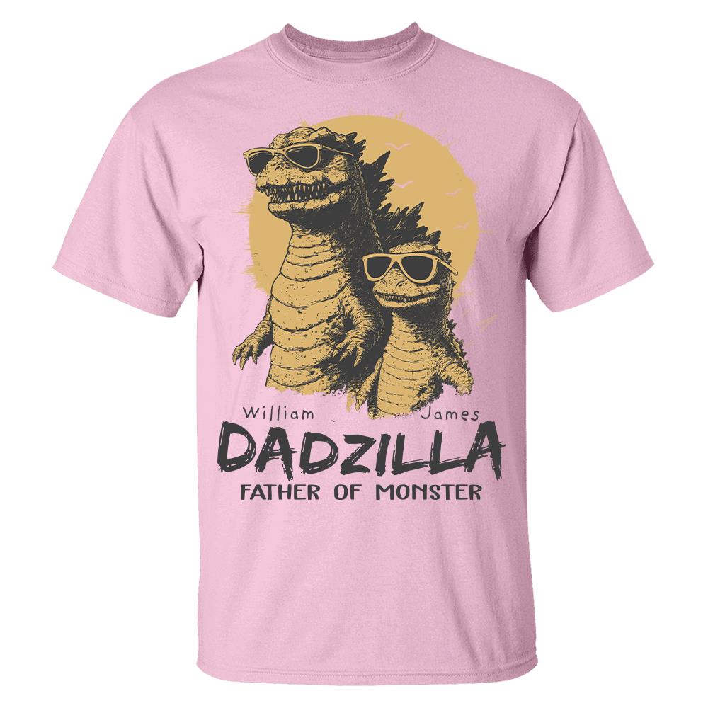 Personalized Dadzilla T-Shirt Father Day Gifts for Dad Funny Papa Tshirt Cool Daddy Dinosaur Tee Hv01