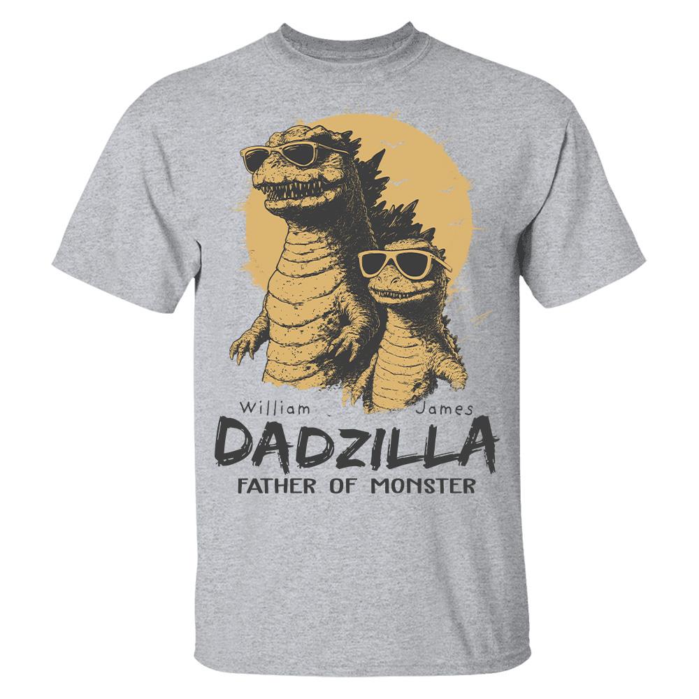 Personalized Dadzilla T-Shirt Father Day Gifts for Dad Funny Papa Tshirt Cool Daddy Dinosaur Tee Hv01