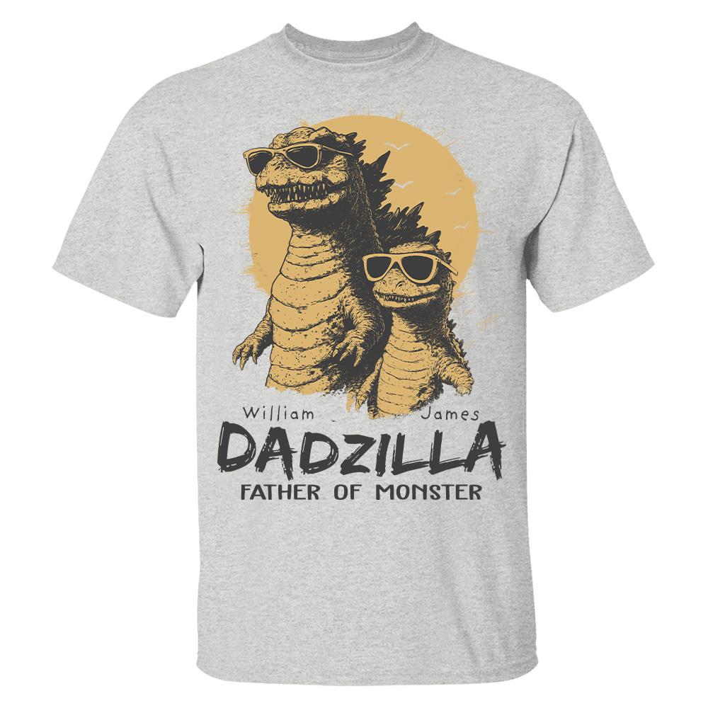 Personalized Dadzilla T-Shirt Father Day Gifts for Dad Funny Papa Tshirt Cool Daddy Dinosaur Tee Hv01