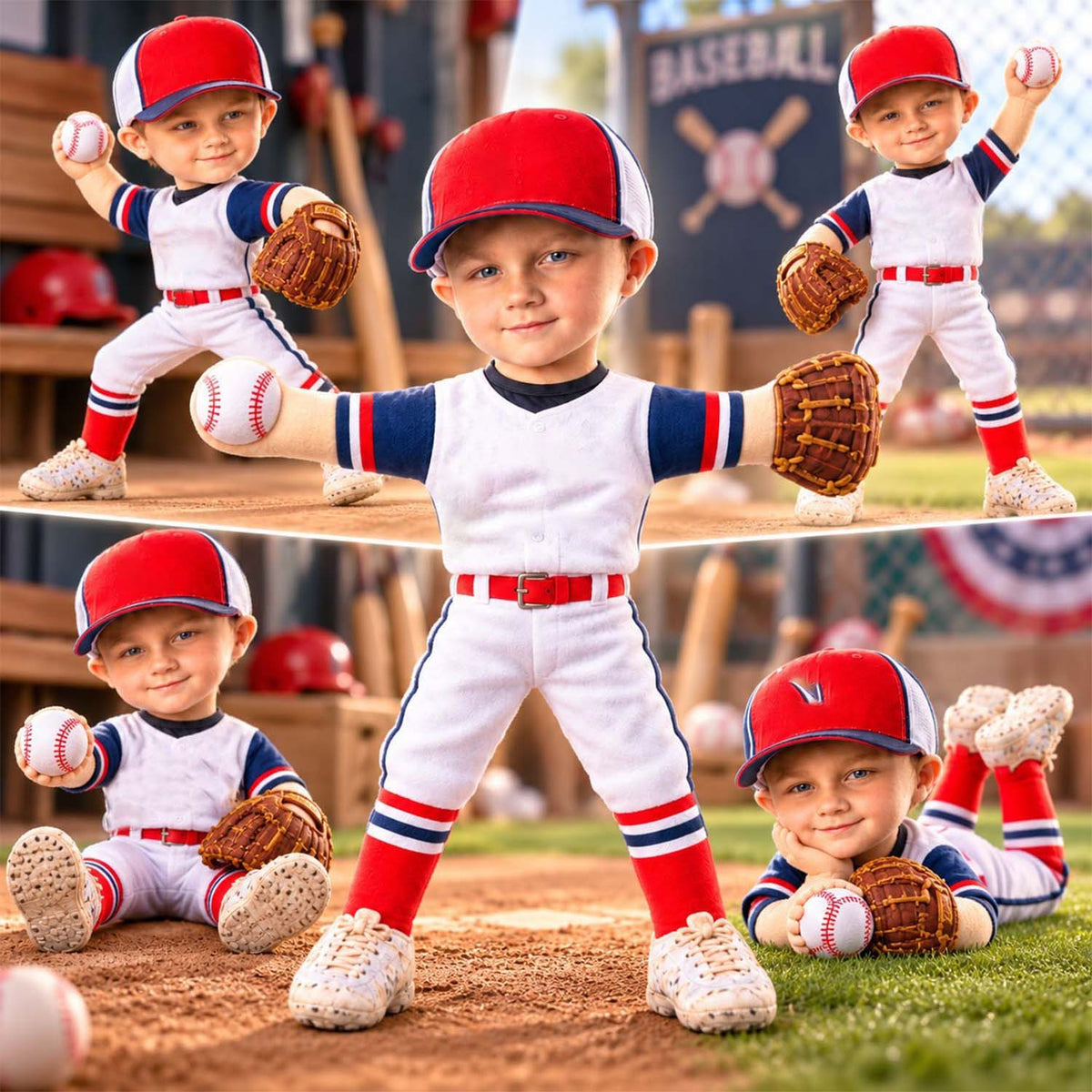 Personalized Baseball Squishy Toy Poseable Plush Doll, Funny Gift For Sport Lovers NA04 Pt99 NT01