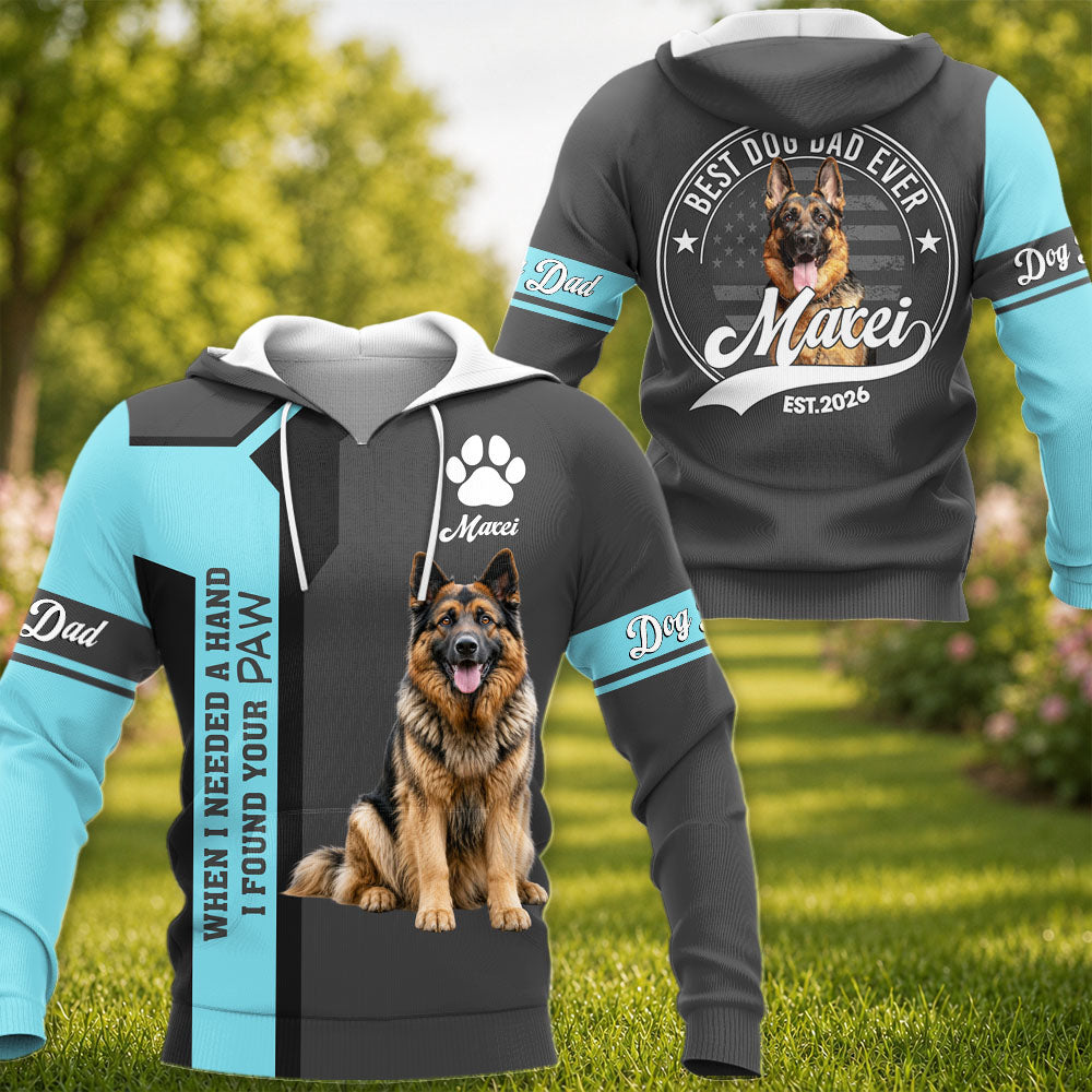 When Needed A Hand I Found Your Paw - Best Dog Dad Ever - Personalized Shirt - Custom Photo Gift For Dog Lovers T1807 Pt99