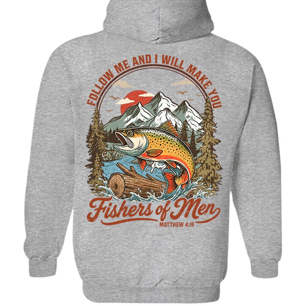 Follow Me and I Will Make You Fishers of Men Shirt - Matthew 4:19 Christian Fishing Shirt Hv01