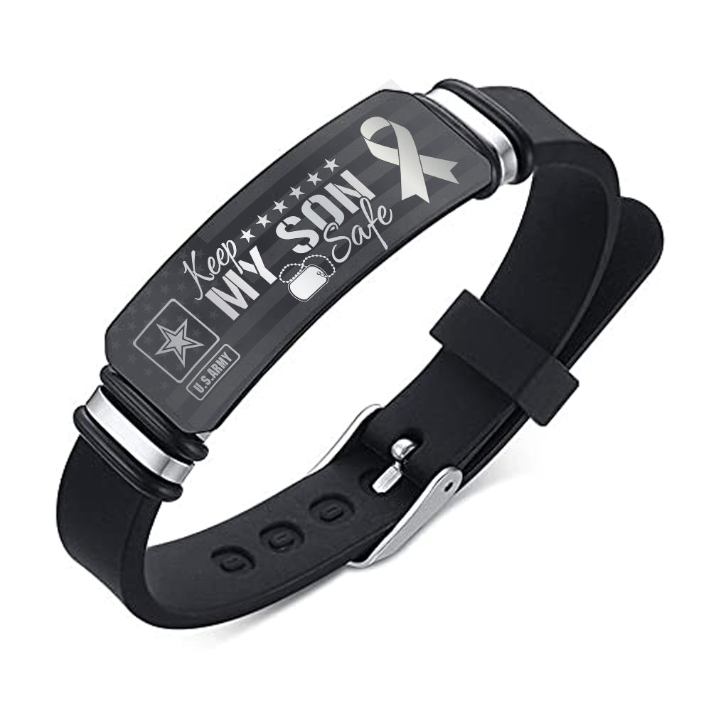 Custom Military Bracelet Keep My son Safe Gift For Military Family K1702 Trhn
