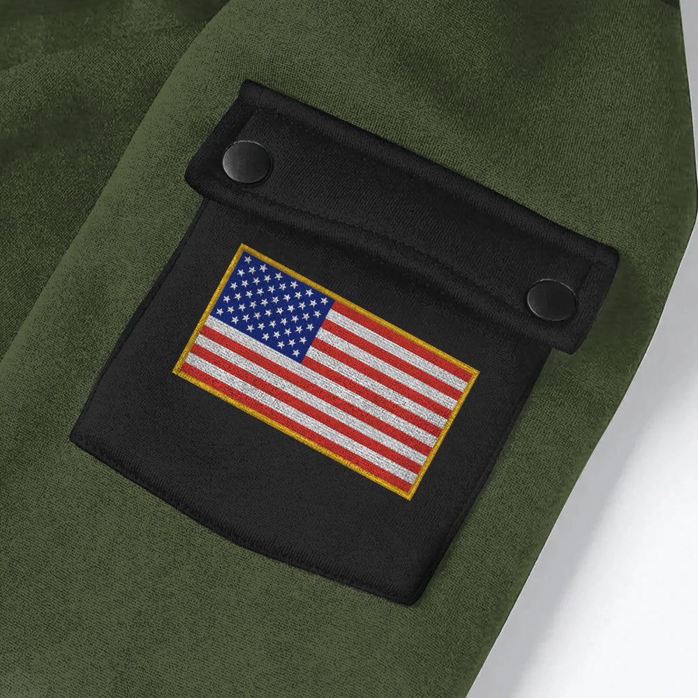 Premium US Veterans  Hoodie Half Zipper , Gifts For US Veterans, Gifts On Father's Day, Veterans Day K1702 Trhn