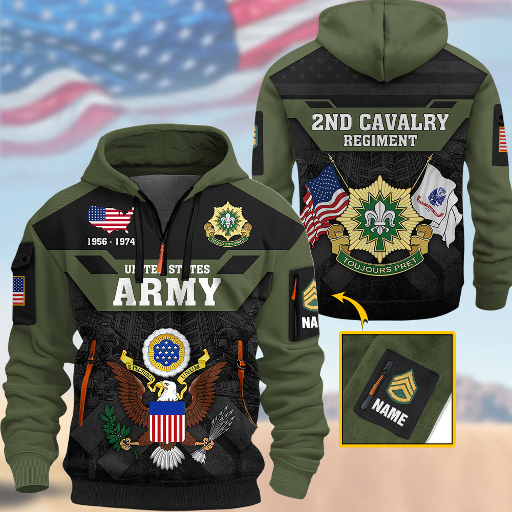 Premium US Veterans  Hoodie Half Zipper , Gifts For US Veterans, Gifts On Father's Day, Veterans Day K1702 Trhn