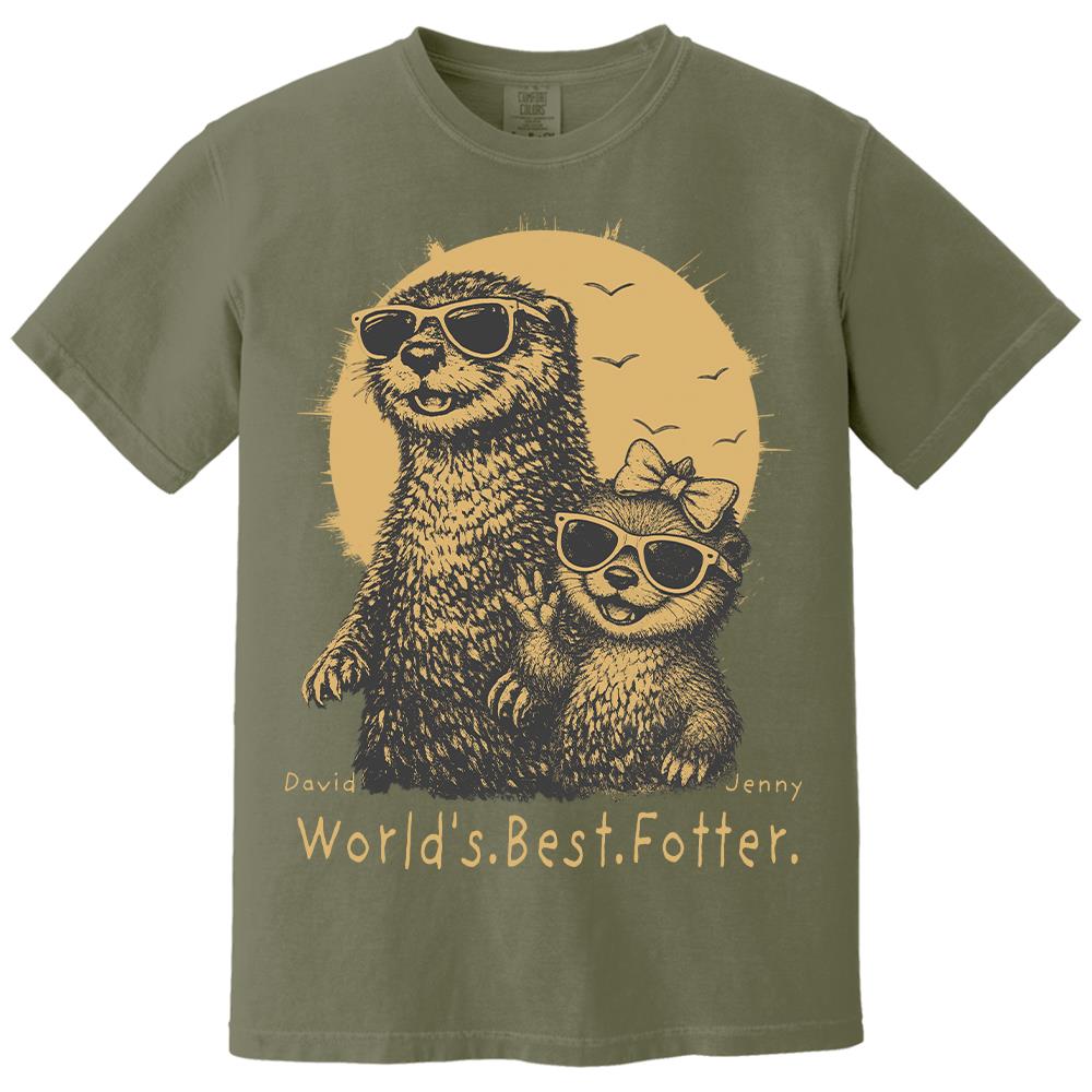 Personalized World's Best Fotter Shirt Father Day Gifts for Dad Funny Papa Shirt Cool Daddy Otter Tee T1807 Hv01