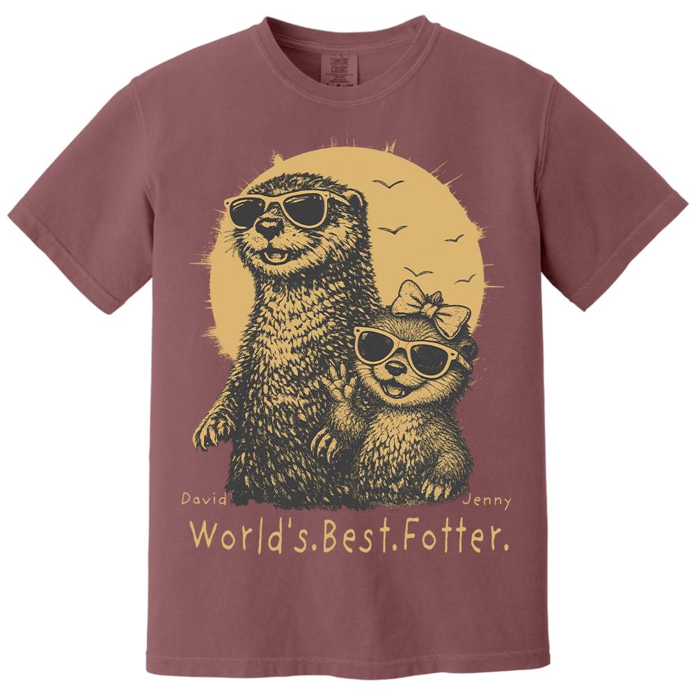 Personalized World's Best Fotter Shirt Father Day Gifts for Dad Funny Papa Shirt Cool Daddy Otter Tee T1807 Hv01