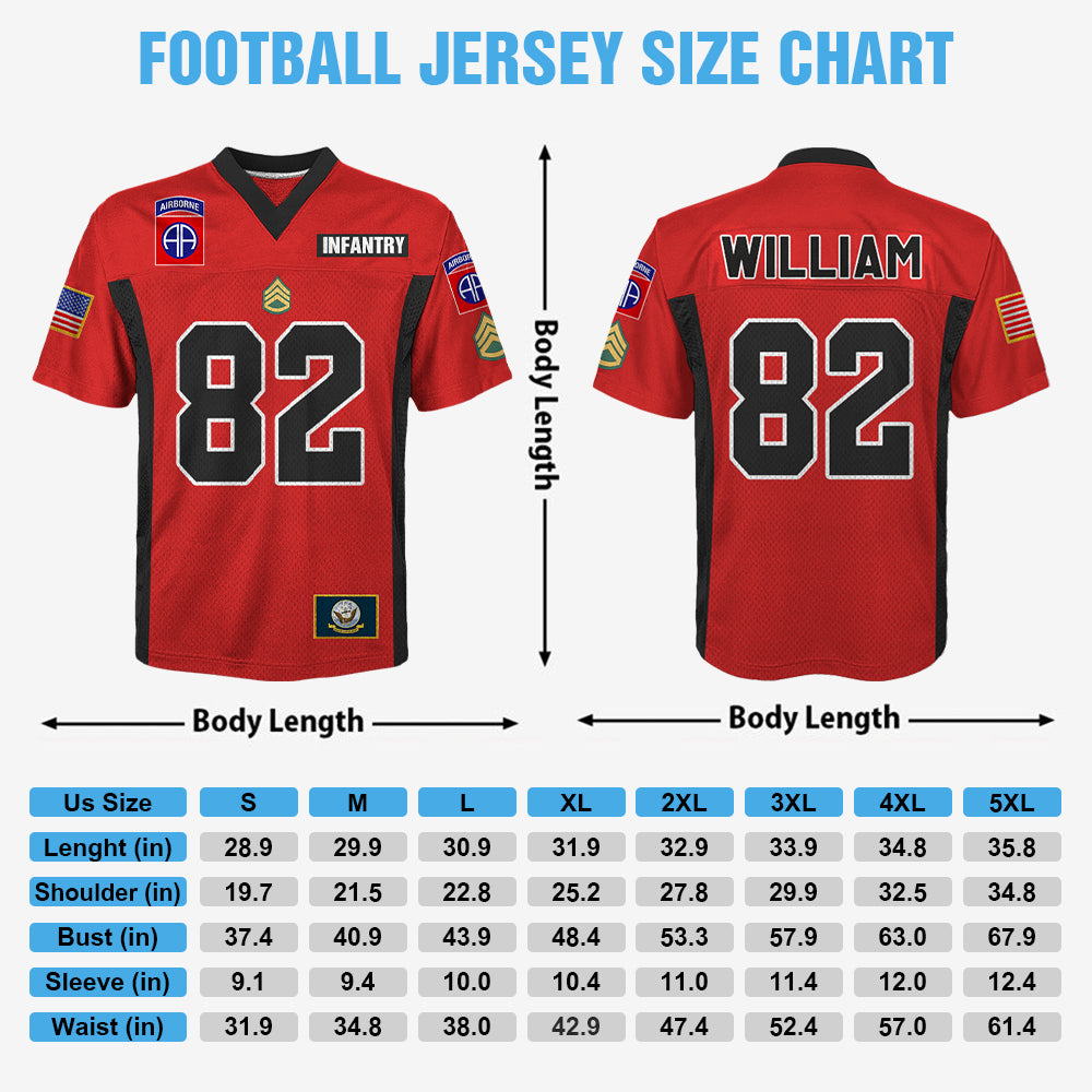 Personalized US Military Football Jersey Custom All Branches Rank Division Name For Military Retirement Veteran Dad Grandpa K1702 Trhn