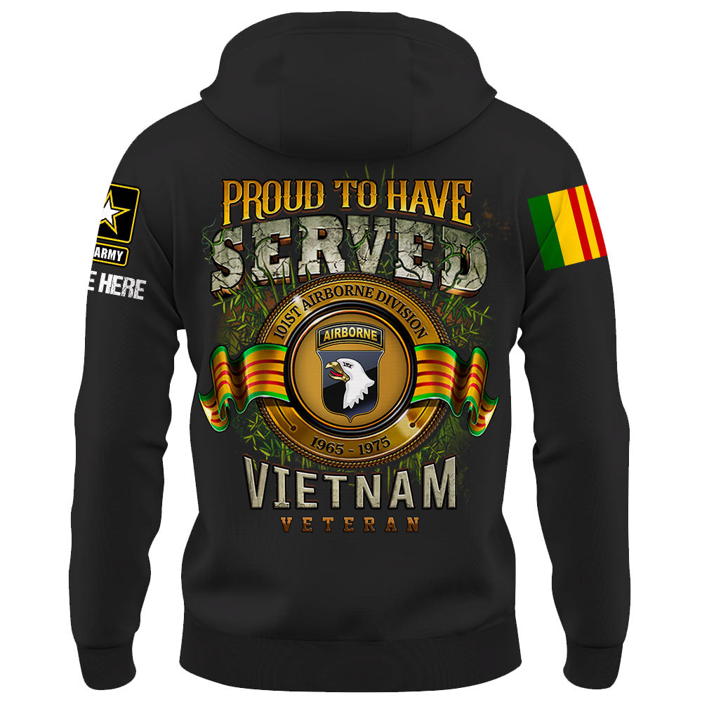 Proud To Have Served Vietnam Veteran Personalized Shirt Custom Division Gift For Vietnam Veteran Day K1702