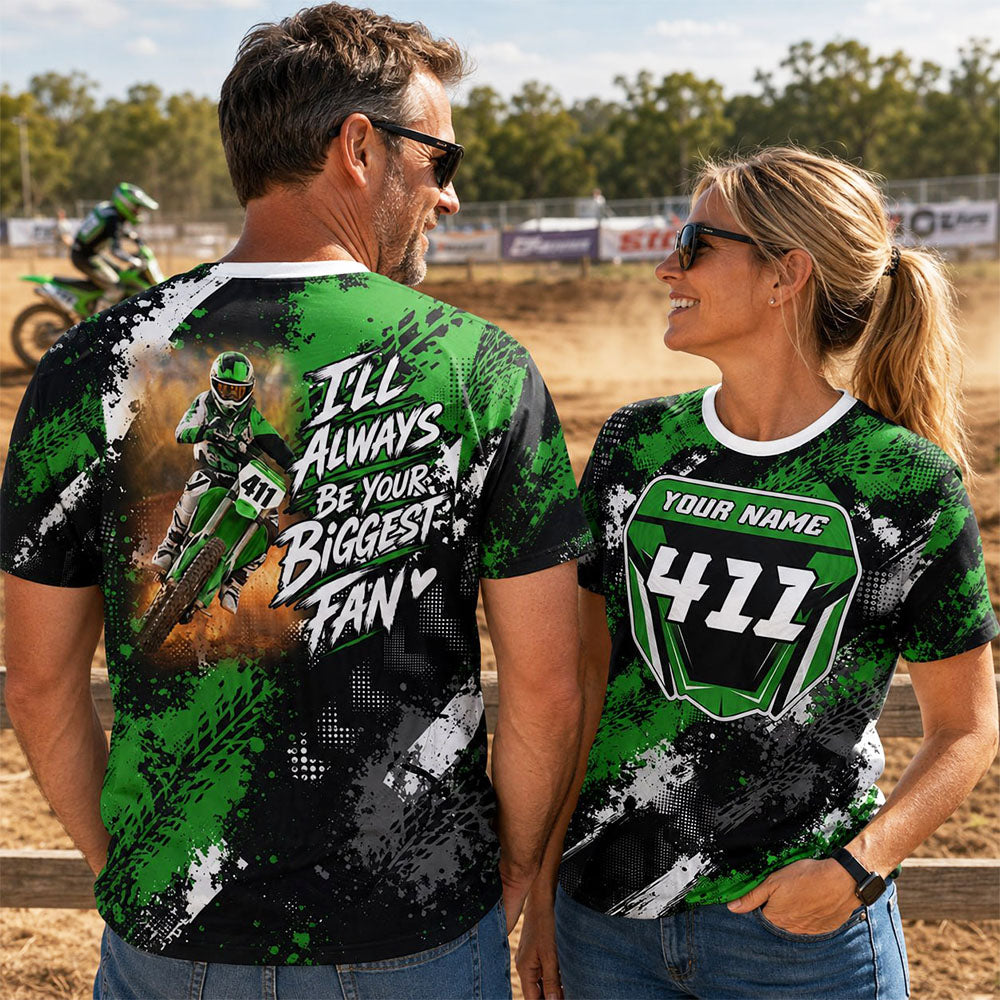 I'll Always Be Your Biggest Fan - Custom Photo Motocross Racer Shirt - Gift For Motocross Mom Dad Family A2110 Pt99