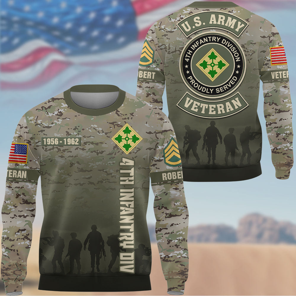 Custom All Over Print Shirt US Military Veteran Pattern Camouflage Custom Branch Logo Division Personalized Gift For Veterans K1702 Trhn
