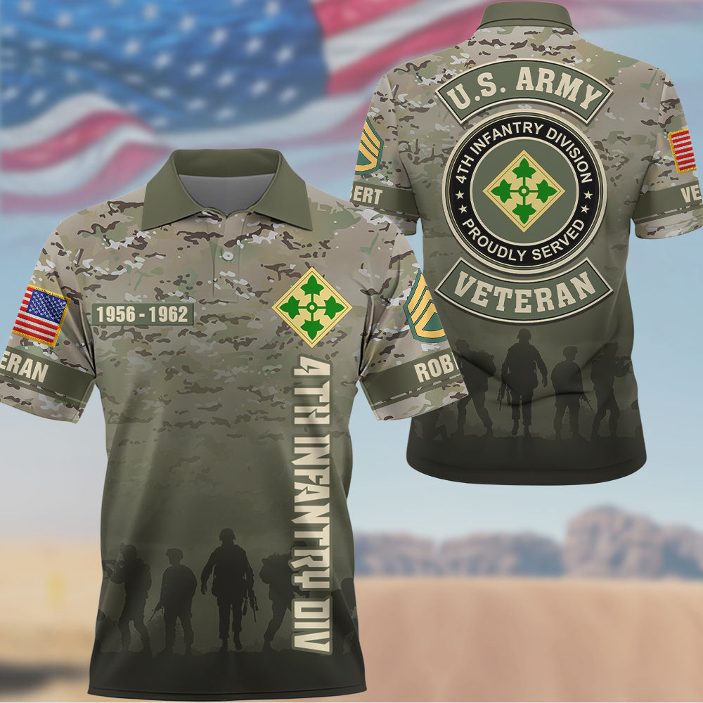 Custom All Over Print Shirt US Military Veteran Pattern Camouflage Custom Branch Logo Division Personalized Gift For Veterans K1702 Trhn
