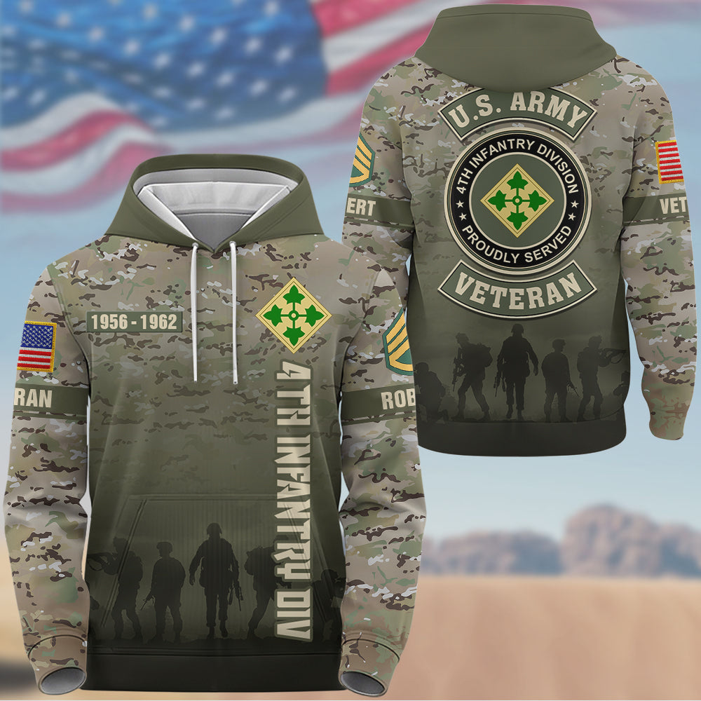 Custom All Over Print Shirt US Military Veteran Pattern Camouflage Custom Branch Logo Division Personalized Gift For Veterans K1702 Trhn