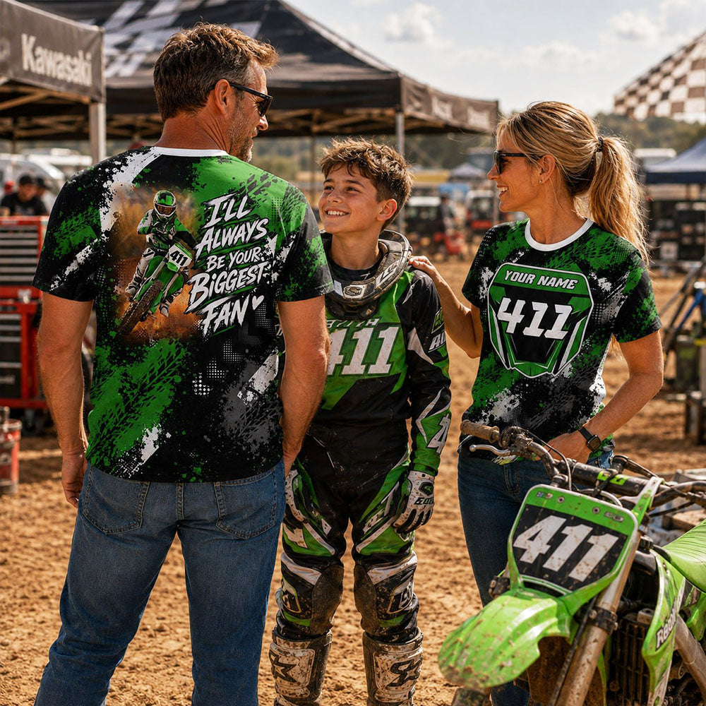 I'll Always Be Your Biggest Fan - Custom Photo Motocross Racer Shirt - Gift For Motocross Mom Dad Family A2110 Pt99