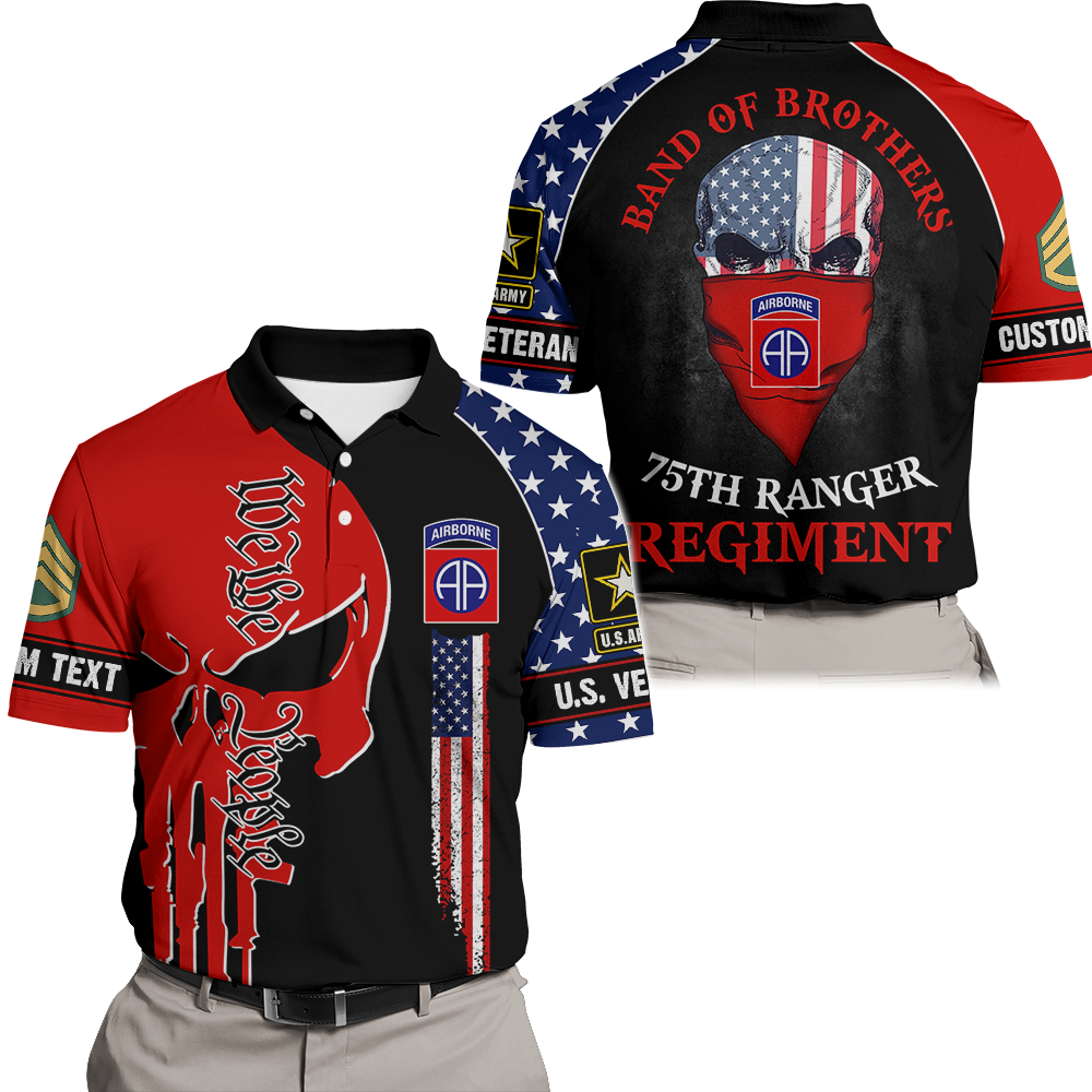 Personalized All Over Print Shirt Skull Band Of Brothers US Veteran Custom All Military Branches Gift For Veterans K1702