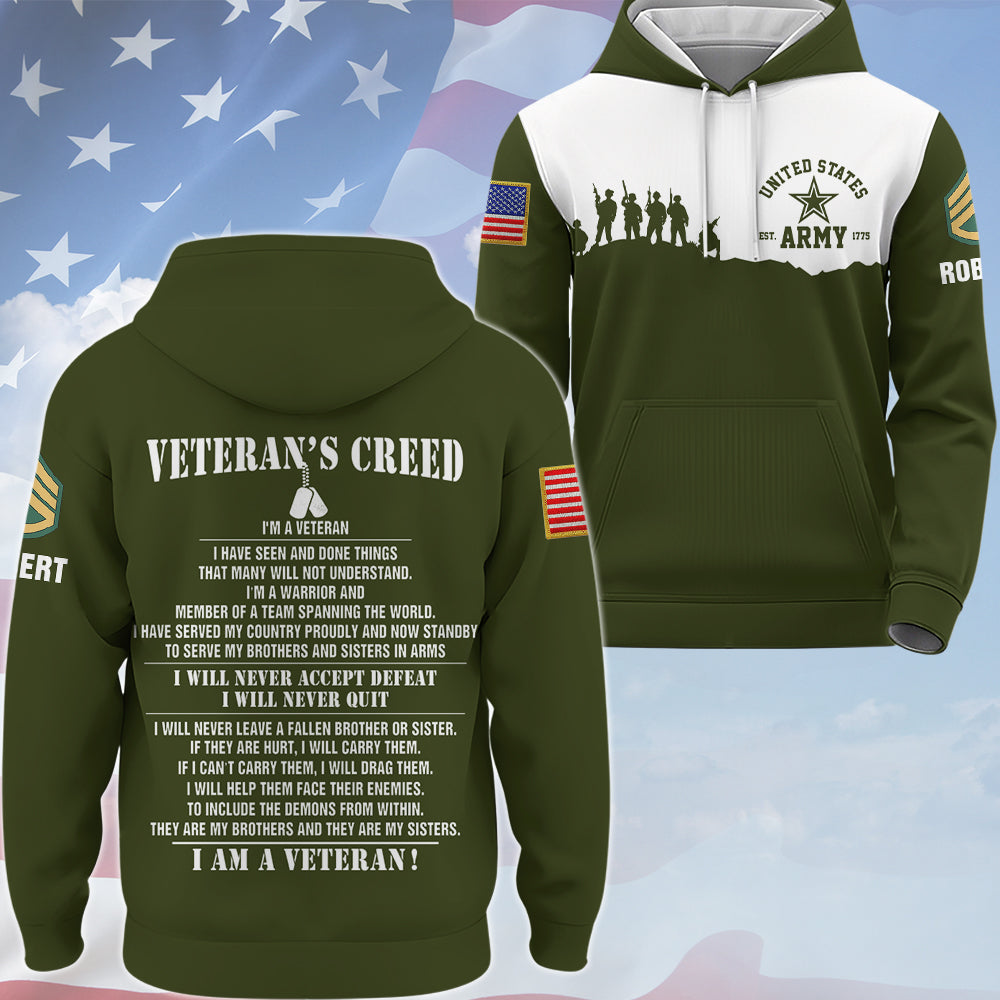 Personalized Shirt Personalized All Over Print Shirt Veteran's Creed I'm A Veteran I Have Seen And Done Things Custom Gift For Veteran's Day K1702 Trhn