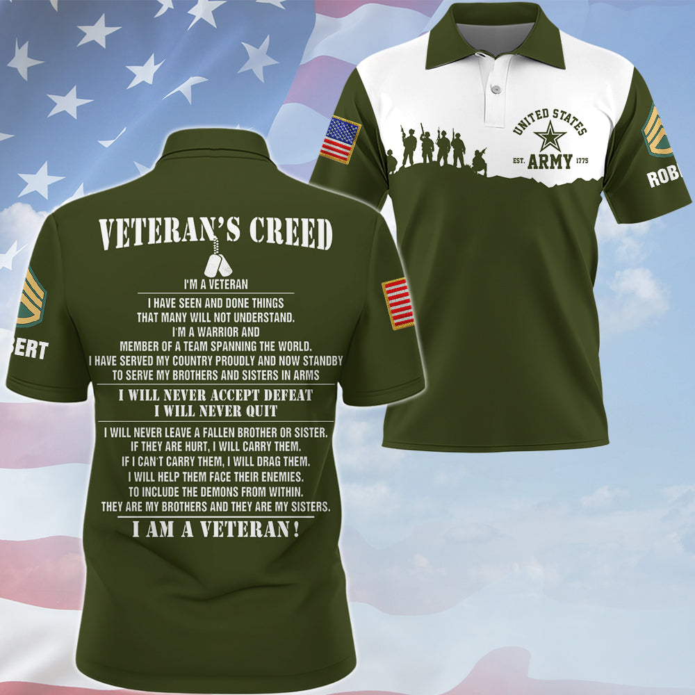 Personalized Shirt Personalized All Over Print Shirt Veteran's Creed I'm A Veteran I Have Seen And Done Things Custom Gift For Veteran's Day K1702 Trhn