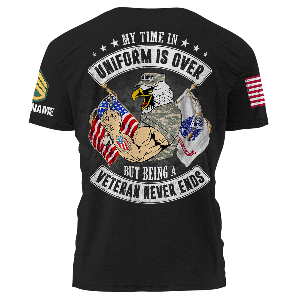 My Time In Uniform Is Over But Being A Veteran Never Ends Personalized Shirt For Veteran K1702