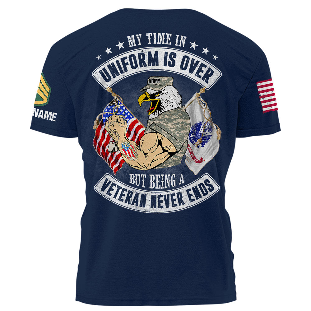My Time In Uniform Is Over But Being A Veteran Never Ends Personalized Shirt For Veteran K1702