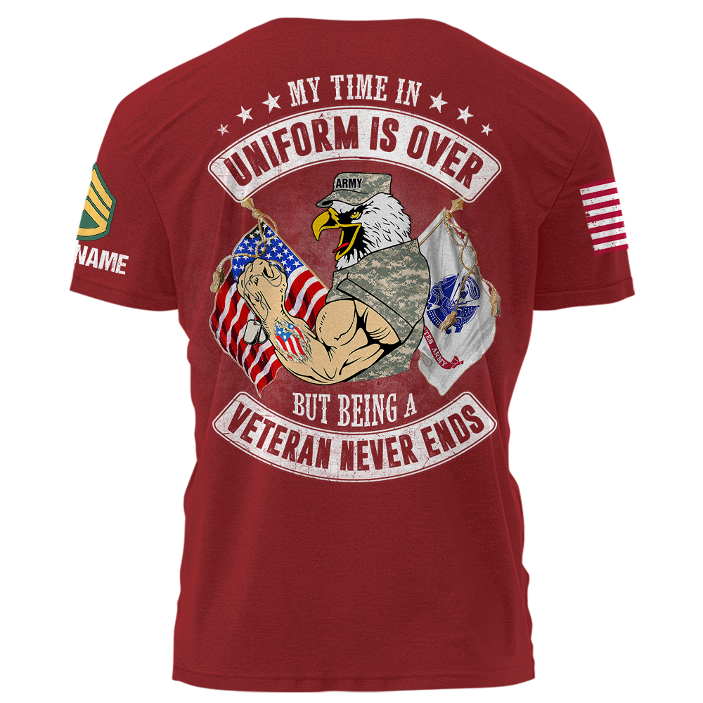 My Time In Uniform Is Over But Being A Veteran Never Ends Personalized Shirt For Veteran K1702