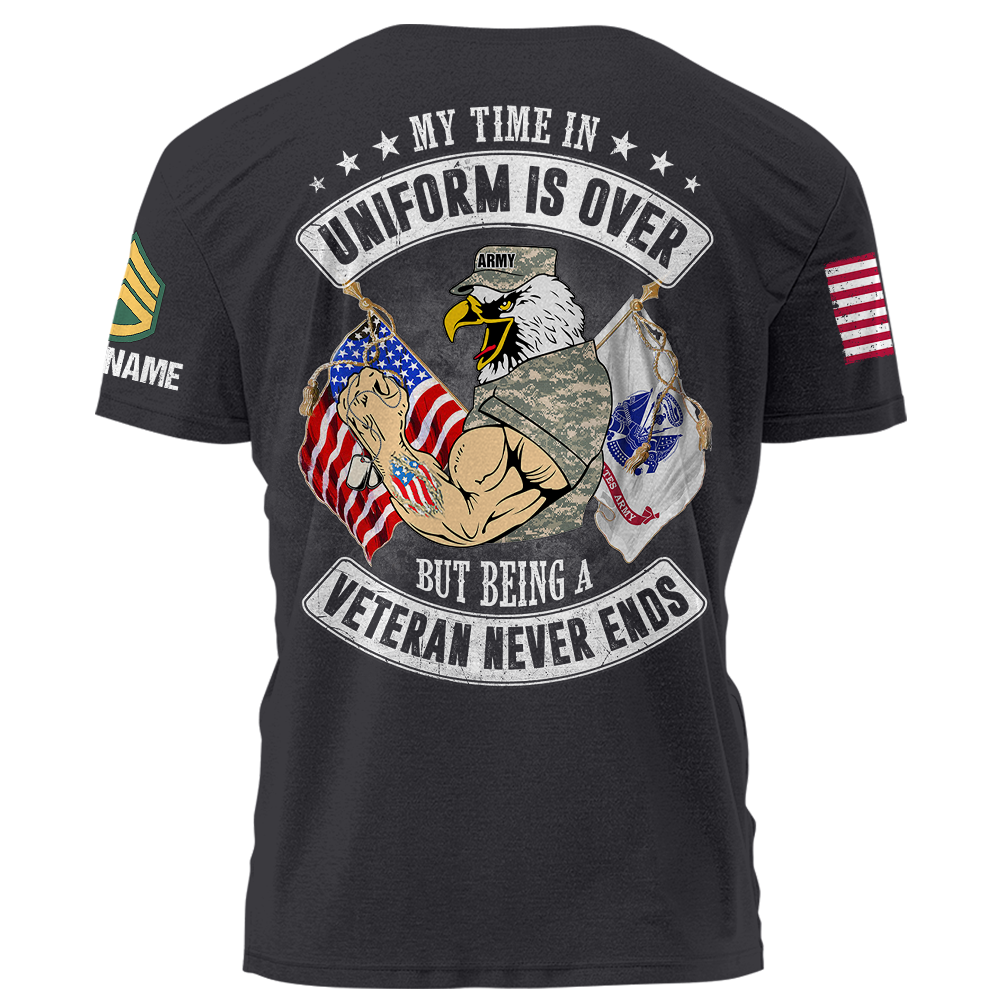 My Time In Uniform Is Over But Being A Veteran Never Ends Personalized Shirt For Veteran K1702