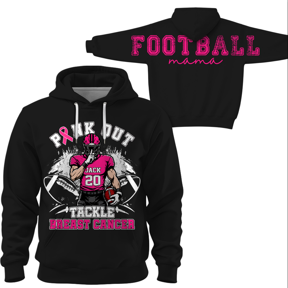 Pink Out Tackle Breast Cancer, Custom Large Back Graphic Game Day Football Shirt, Gift For Football Mom Family Football Lovers MI209 Hv01