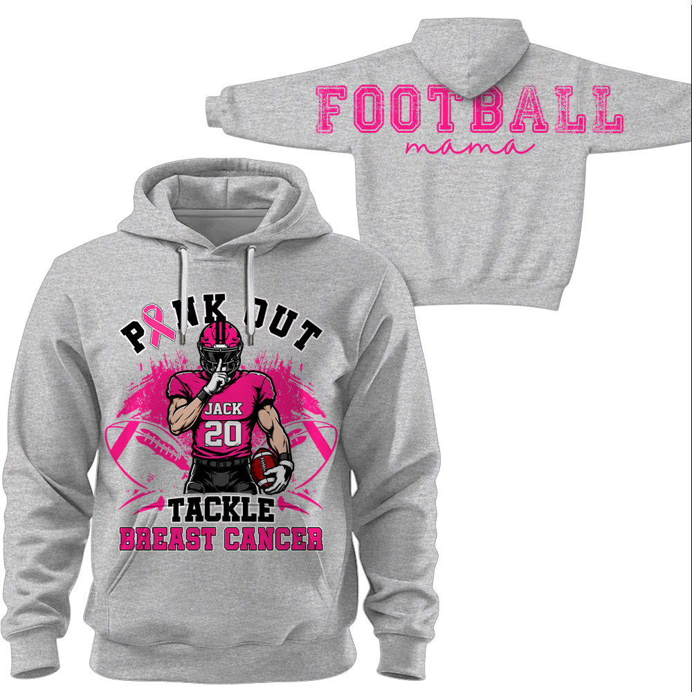 Pink Out Tackle Breast Cancer, Custom Large Back Graphic Game Day Football Shirt, Gift For Football Mom Family Football Lovers MI209 Hv01