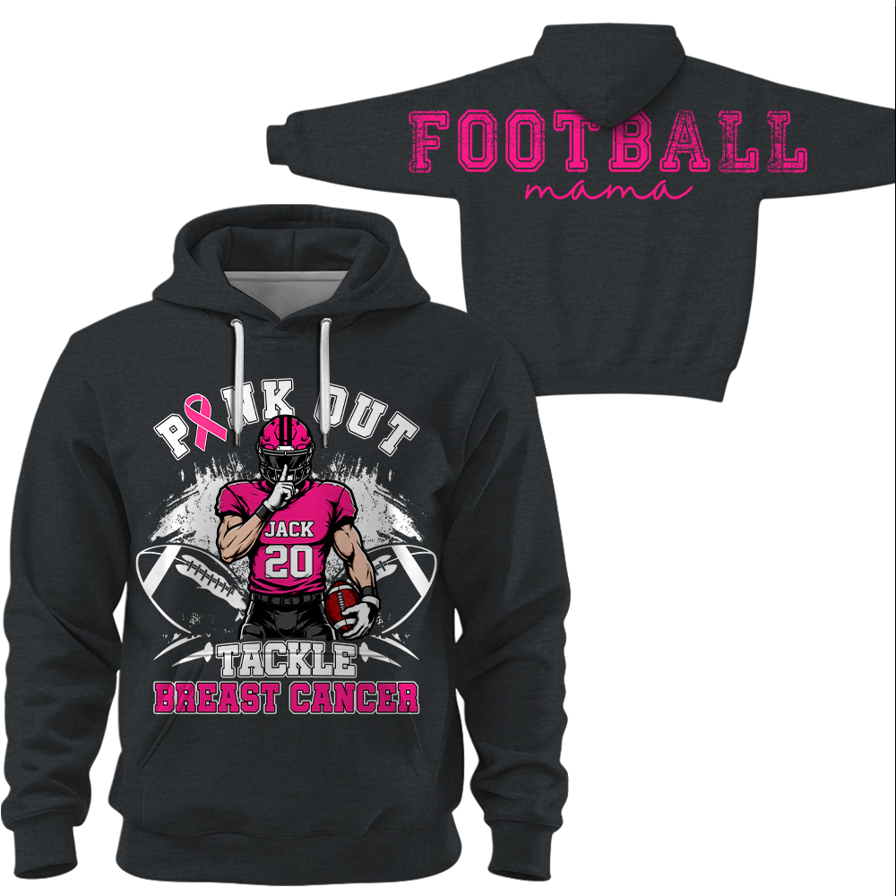 Pink Out Tackle Breast Cancer, Custom Large Back Graphic Game Day Football Shirt, Gift For Football Mom Family Football Lovers MI209 Hv01
