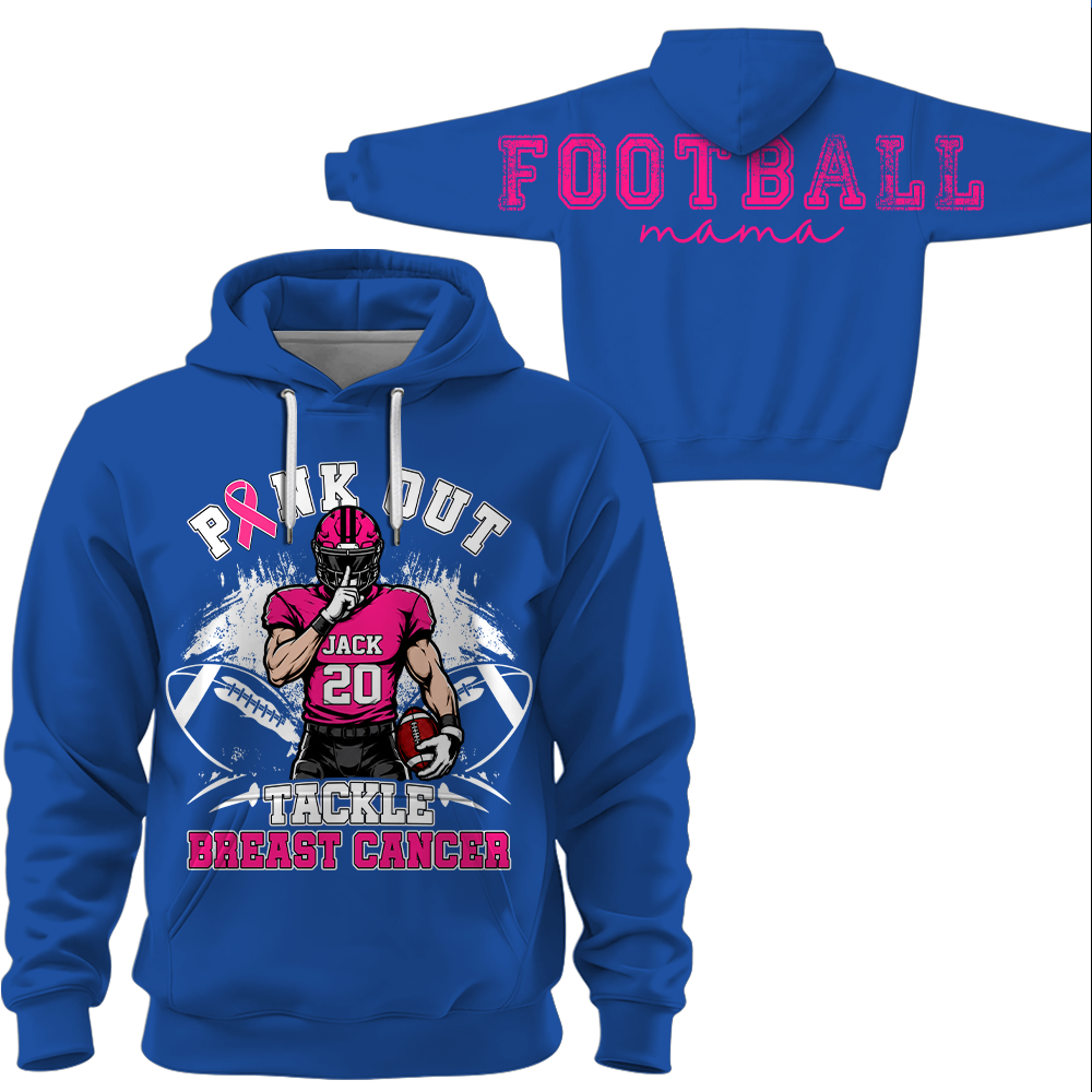 Pink Out Tackle Breast Cancer, Custom Large Back Graphic Game Day Football Shirt, Gift For Football Mom Family Football Lovers MI209 Hv01
