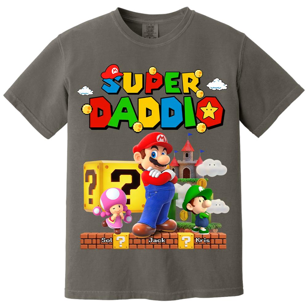 Best Dad Ever Super Daddio, Personalized Daddio Shirt Custom Kids Name, Gift For Dad, Gift For Father's Day Vr2 MI209 Hv01