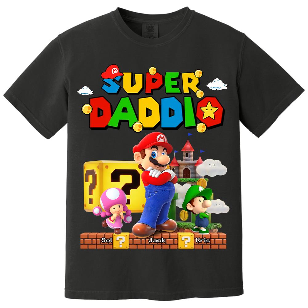 Best Dad Ever Super Daddio, Personalized Daddio Shirt Custom Kids Name, Gift For Dad, Gift For Father's Day Vr2 MI209 Hv01
