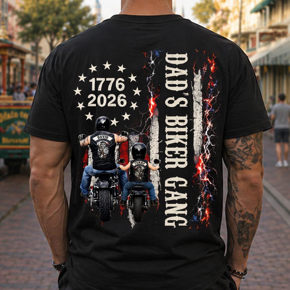 Custom Grandpa’s Biker Gang Shirt - Personalized Gift For Dad, Grandpa Nh00