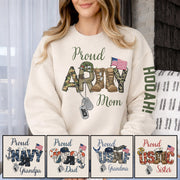 Custom Proud Army Family Mom Dad Brother Shirts, Personalized Army Dad Shirt, USA Army Family Outfits, Military Family Gift K1702 Pt99