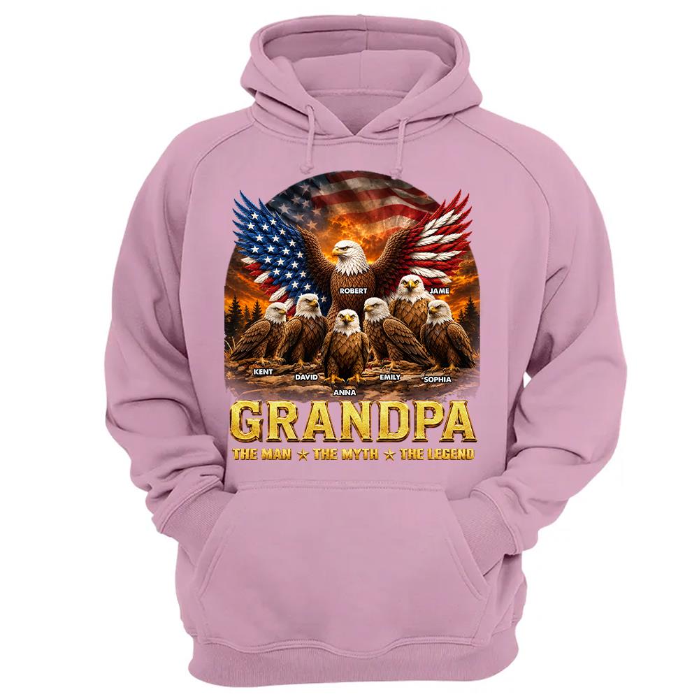 Grandpa Eagle - Personalized Shirt For Grandpa & Dad Vintage Shirt NA04 Hv01 Vrs2