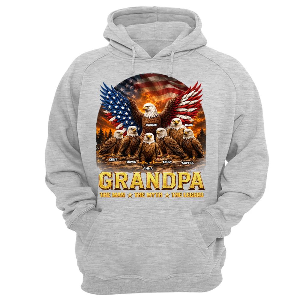Grandpa Eagle - Personalized Shirt For Grandpa & Dad Vintage Shirt NA04 Hv01 Vrs2