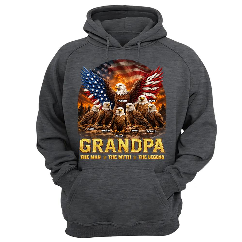 Grandpa Eagle - Personalized Shirt For Grandpa & Dad Vintage Shirt NA04 Hv01 Vrs2