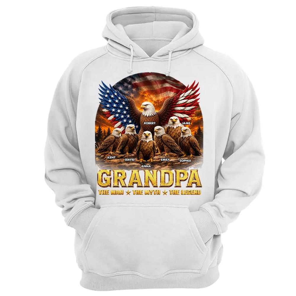 Grandpa Eagle - Personalized Shirt For Grandpa & Dad Vintage Shirt NA04 Hv01 Vrs2