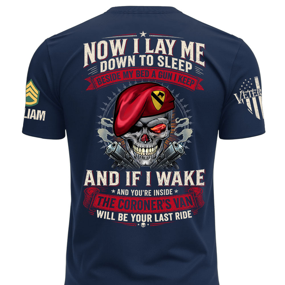 Custom Veteran Shirt Now I Lay Me Down To Sleep Beside My Bed A Gun I Keep Gift For Veterans K1702 MT2