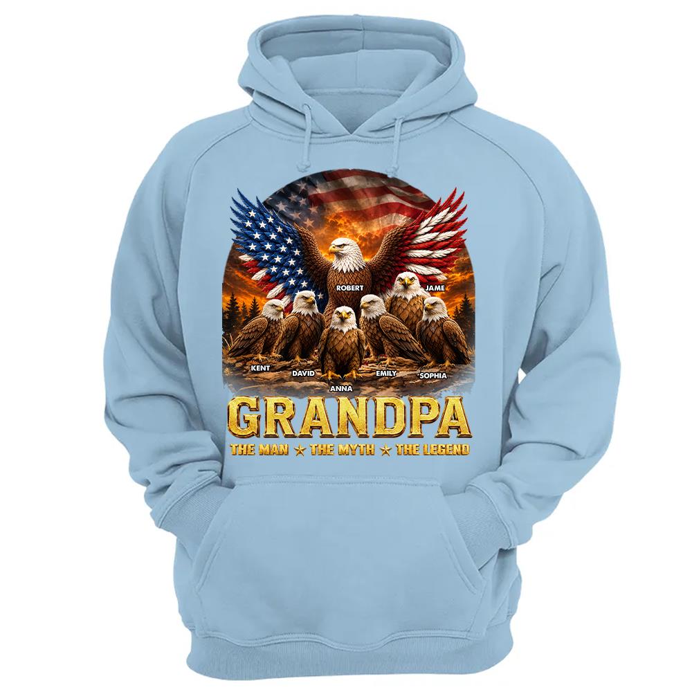 Grandpa Eagle - Personalized Shirt For Grandpa & Dad Vintage Shirt NA04 Hv01 Vrs2