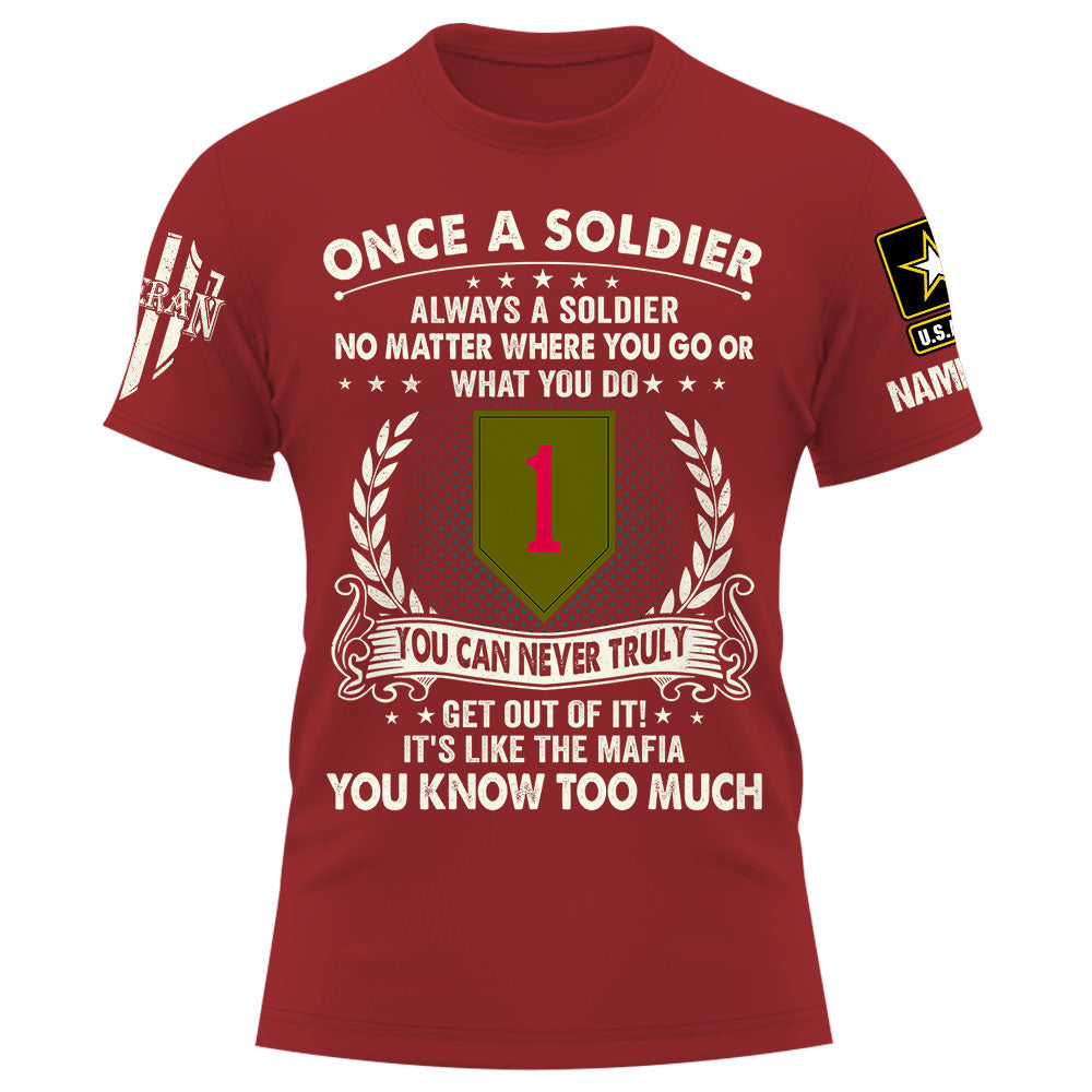 Personalized Shirt Once A Soldier Always A Soldier Custom Branch Division Gift For Veterans K1702