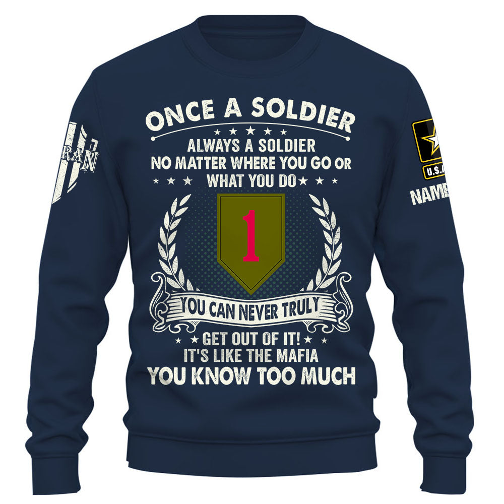 Personalized Shirt Once A Soldier Always A Soldier Custom Branch Division Gift For Veterans K1702