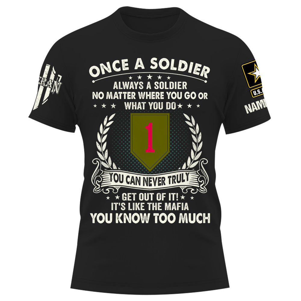 Personalized Shirt Once A Soldier Always A Soldier Custom Branch Division Gift For Veterans K1702