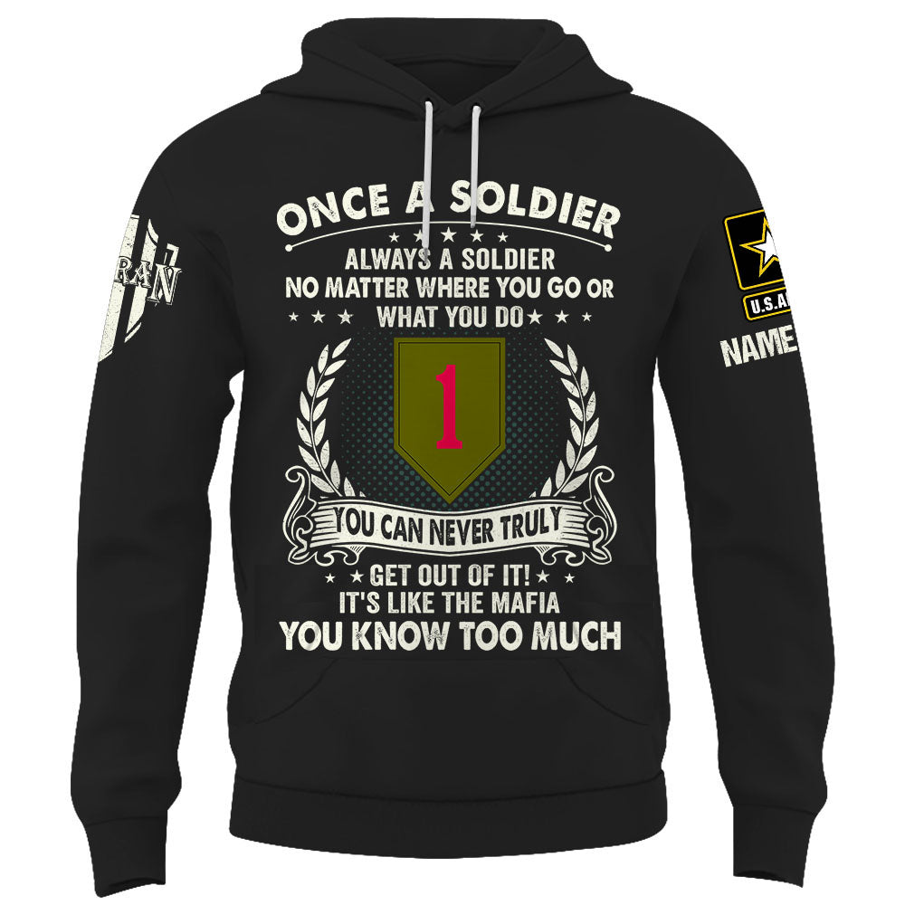 Personalized Shirt Once A Soldier Always A Soldier Custom Branch Division Gift For Veterans K1702