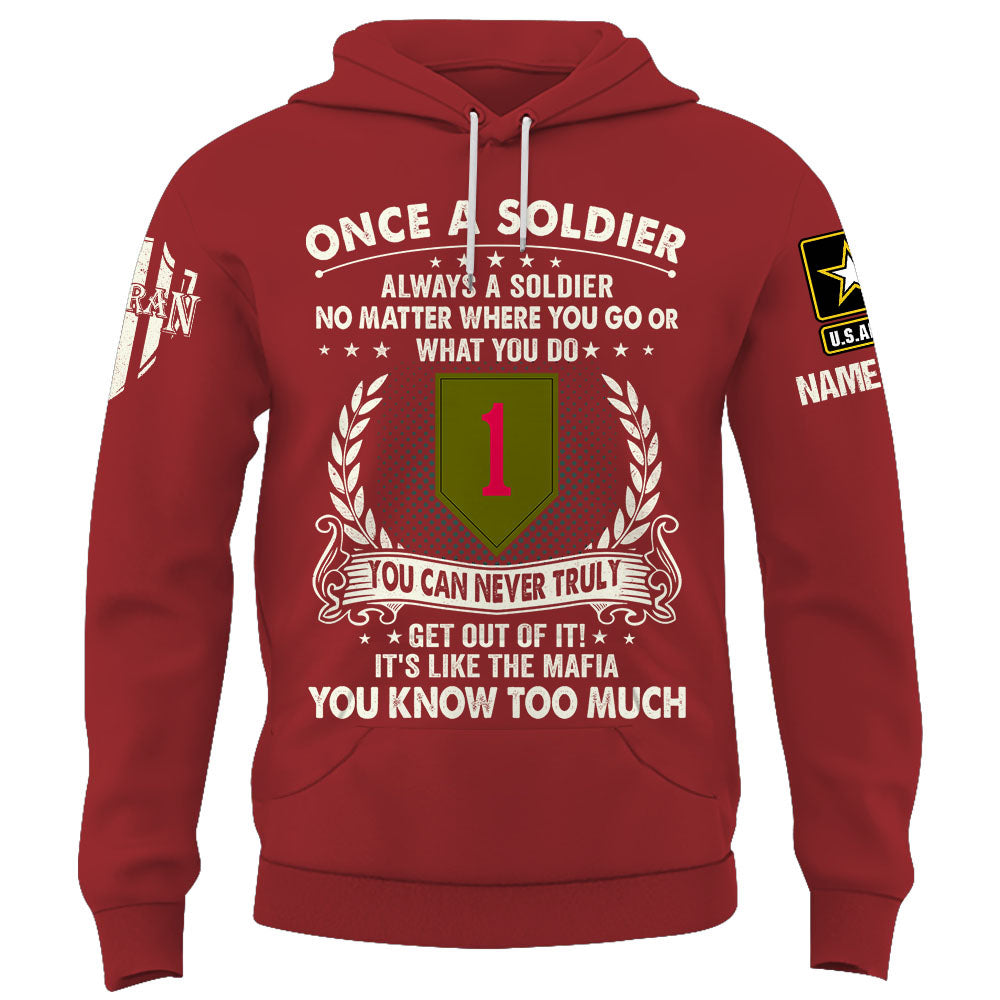 Personalized Shirt Once A Soldier Always A Soldier Custom Branch Division Gift For Veterans K1702
