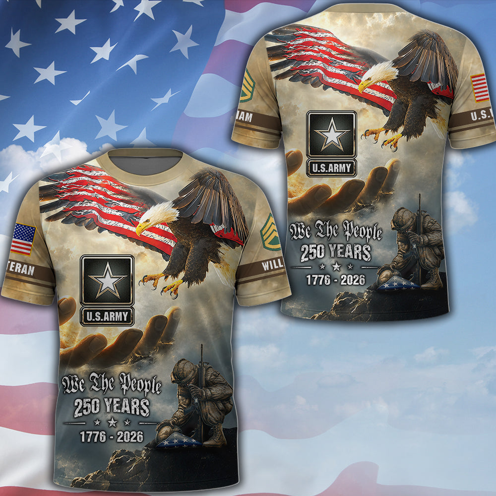 Custom Shirt We the People 250 Years 1776 2026 America Gift For Veteran Retired All Over Print Shirt K1702 MT2