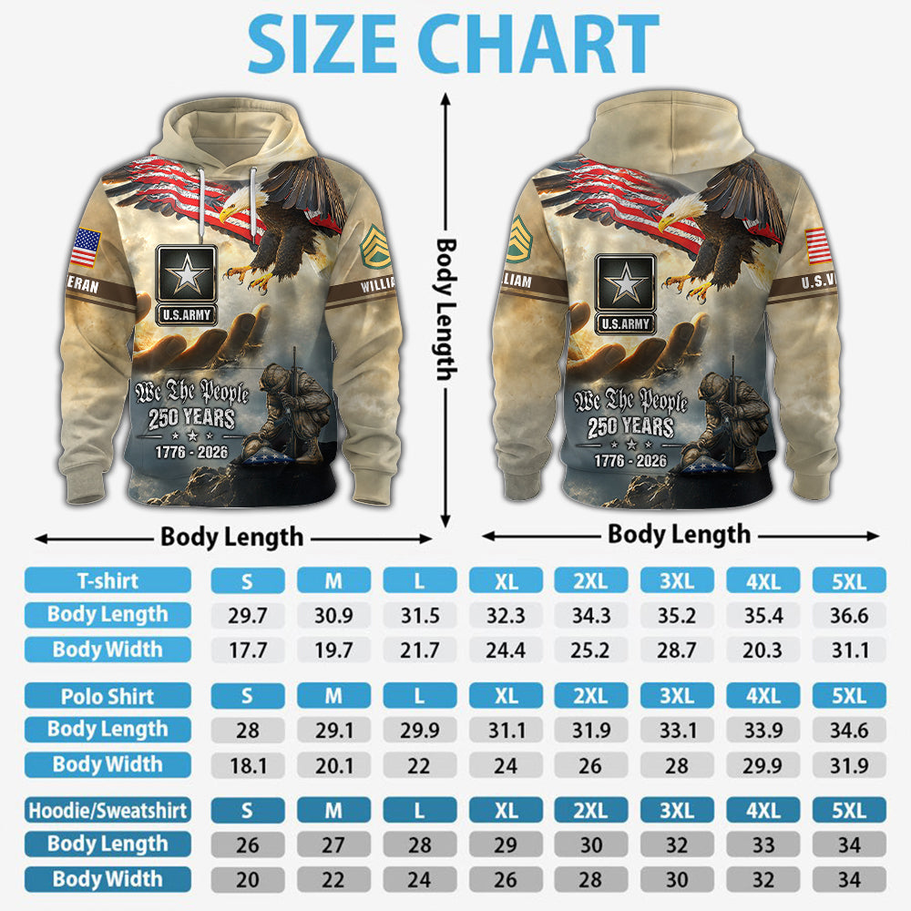 Custom Shirt We the People 250 Years 1776 2026 America Gift For Veteran Retired All Over Print Shirt K1702 MT2
