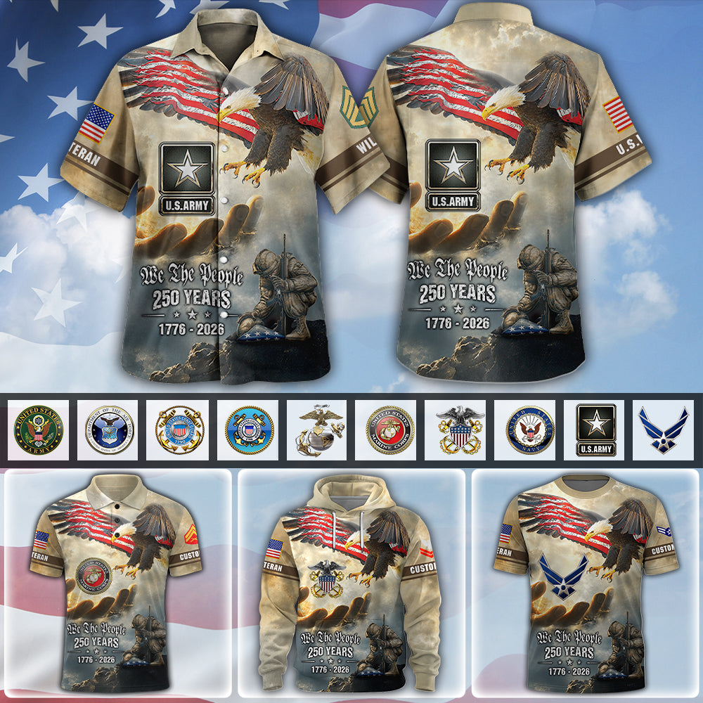 Custom Shirt We the People 250 Years 1776 2026 America Gift For Veteran Retired All Over Print Shirt K1702 MT2